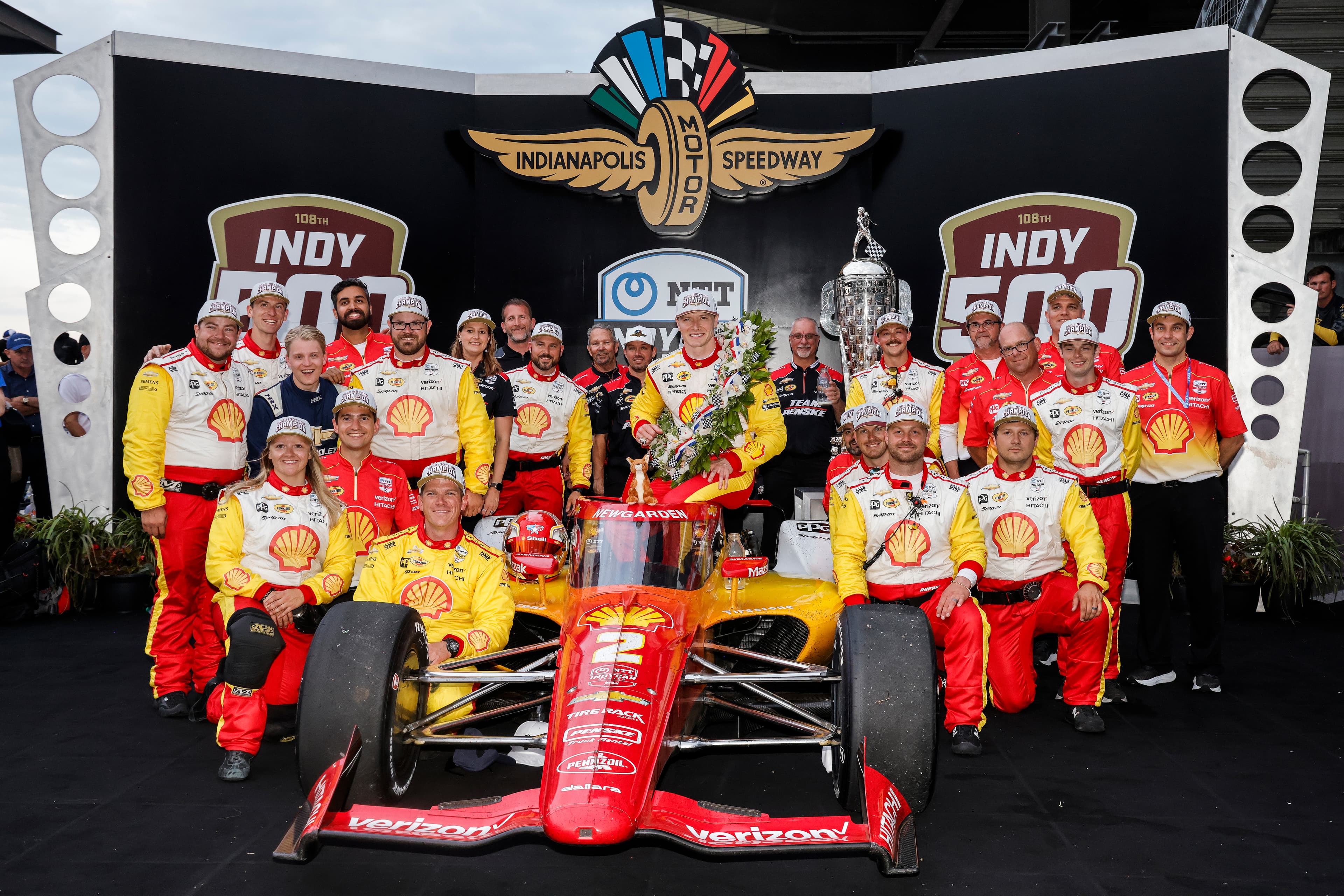 Victory celebration energy at the track